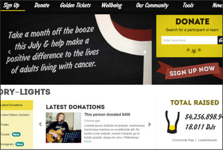 Dry July Responsive Web project artwork